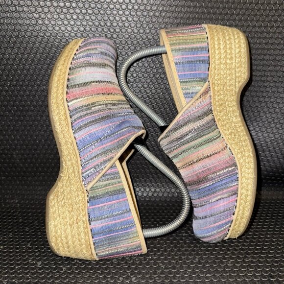 DANSKO Pro Jute Rainbow Artisan Weave Striped Comfort Clogs Women’s 6.5-7 (37) - Picture 5 of 7